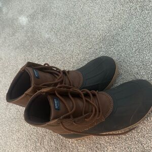 Sperry Brown and Black Rain & Snow Boots with Rugged Design